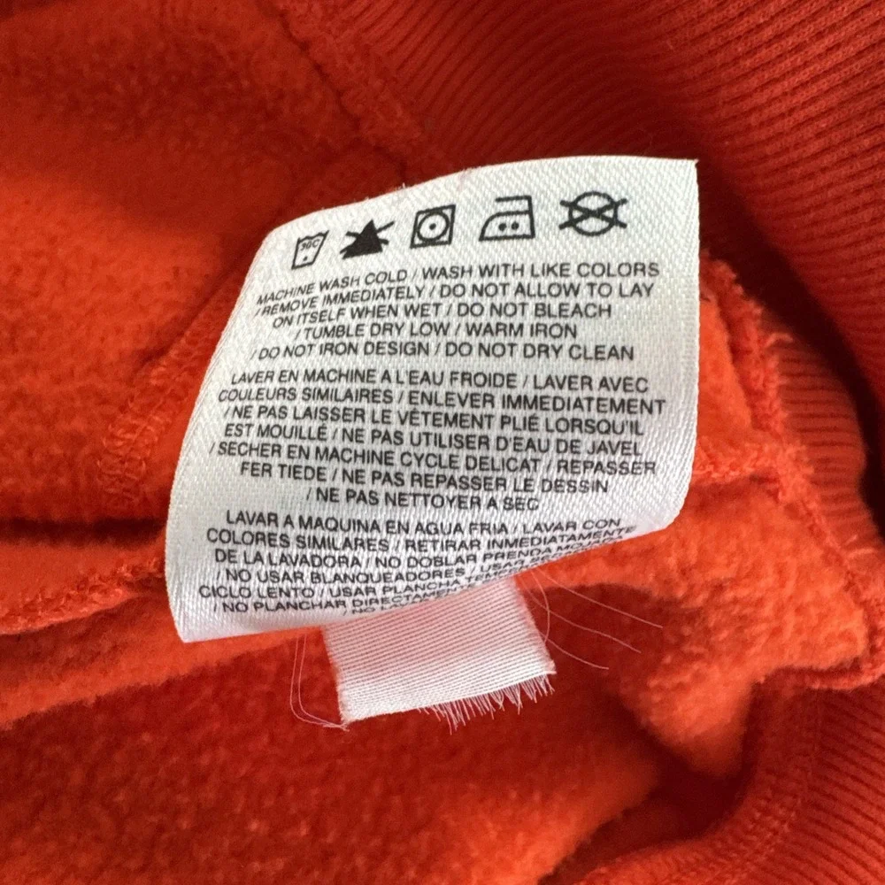 Vintage Nike Hoodie‎ Mens Sz Medium Orange Swoosh Script Spellout Y2k Streetwear